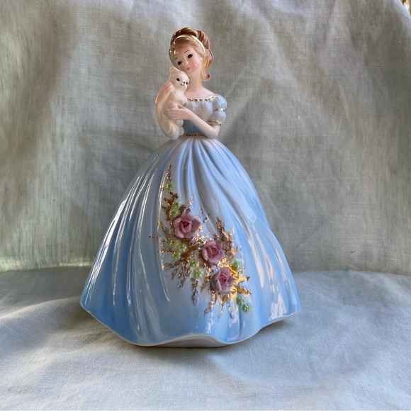 Josef Originals Other - Vintage Josef Originals 9" Lady in blue gown with kitten porcelain figurine